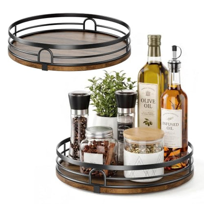 2 Pack 9 Inch and 10 Inch Lazy Susan Turntable Organizer for Kitchen & Table