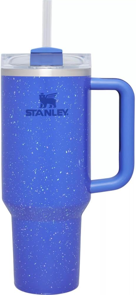 Stanley Quencher H2.0 FlowState 30oz Stainless Steel Vacuum Insulated Tumbler - Deep Iris Speckle, Lid & Straw Included