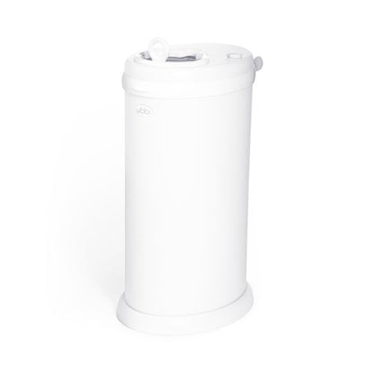 Ubbi Steel Diaper Pail, Odor Locking, No Special Bag Required, Award-Winning, Registry Must-Have, White