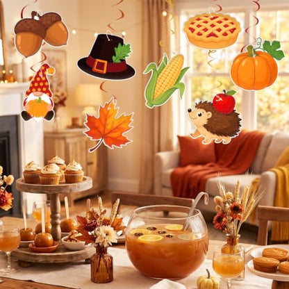 Fall Party Decorations Set for Thanksgiving Harvest - Actilize, 23-Piece Fall Theme