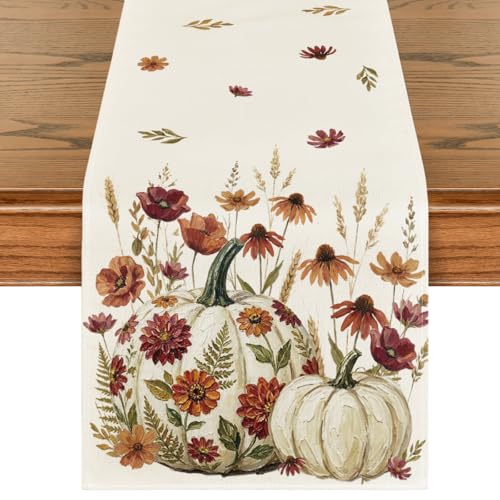 210 GSM Fall Table Runner 13x72 Inch Beige Polyester for Home & Party Decor
