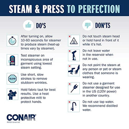 Conair Handheld Garment Steamer for Clothes, Turbo ExtremeSteam 1550W, Portable Handheld Design, Strong Penetrating Steam - Amazon Exclusive in Plum