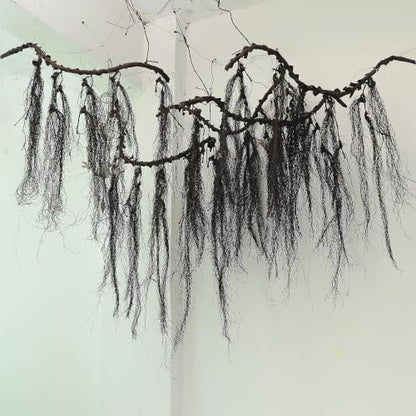 63-Inch Black Faux Weeping Willow Tree Branches Hanging Vines Halloween Decor - Variation: Black