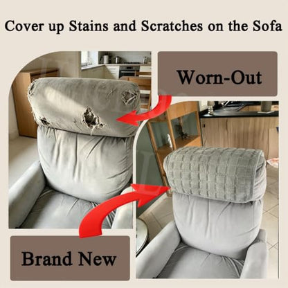 Navy Blue Corduroy Reclining Chair Cover Non-Slip Washable 40x40cm