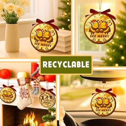 Bee Merry Christmas Ornament - Cute Honey Bee Decor for Holiday Tree
