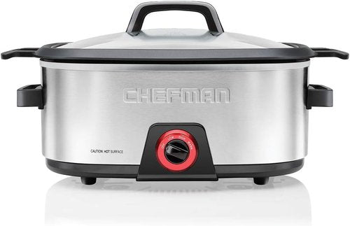 Chefman 6-Quart Slow Cooker - Electric Cooking with Removable Insert for Family-Size Soups & Stews
