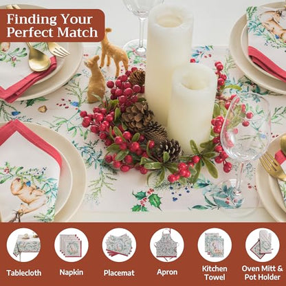 Maison d' Hermine Holly Time Table Runner 14.5" x 108" Cotton Holiday Decor