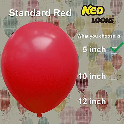 Red Latex Balloons - 100 pcs 5-inch Party Decorations for Kids, Weddings, Birthdays
