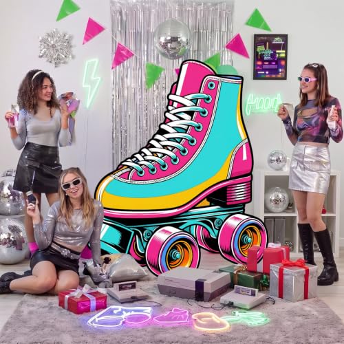 Retro Cardboard Roller Skate Standee for 80s 90s Party Decor - Skates Variation