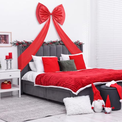 Red Extra Large Christmas Tree Topper Bow 31x79 Inches - Holiday Decor (Variation of THIS listing: Red / 2)