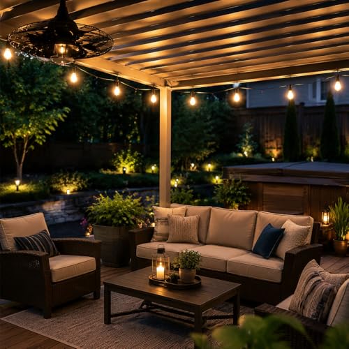 Outdoor String Light Clips for Pergolas - No Drill Wire Management Hooks, Black, 30 Pack