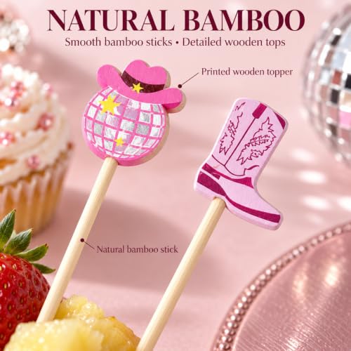 Disco Cowgirl Cocktail Picks - 100 Eco-Friendly Bamboo Food & Drink Skewers