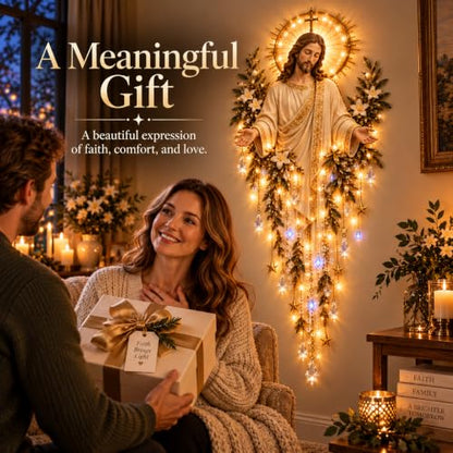 Lighted Nativity Wall Decor - Bethlehem Star of Faith with Manger Scene - Style C