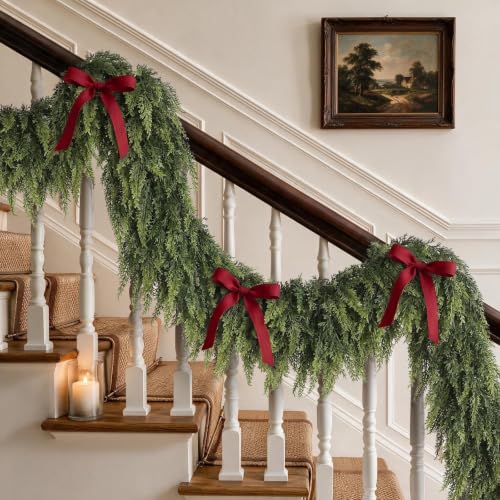 6FT Artificial Cedar Garland Set - Lifelike Christmas Greenery, 4 Pack