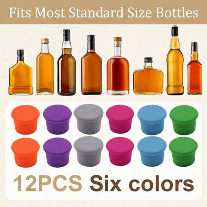 Colorful Silicone Wine Stoppers Set - Reusable Bottle Seals for Wine & Champagne