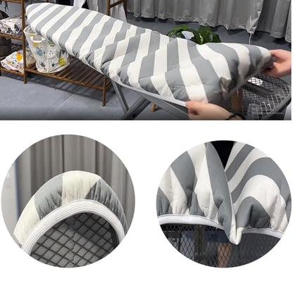 Heavy Duty Ironing Board Cover and Pad 18x57 Inch Heat Reflective Thick Elasticated