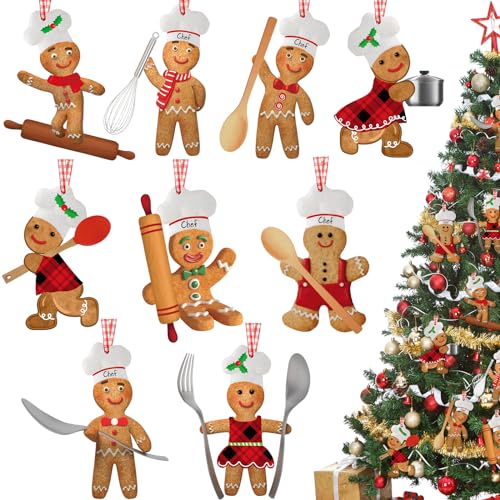 27 Pcs Gingerbread Man Christmas Ornaments Set - Rustic Holiday Decor