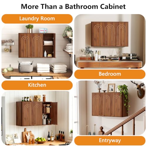 Wall Mounted Bathroom Medicine Cabinet with 3 Doors and Adjustable Shelves