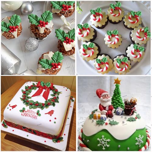 Christmas Holly Leaf Silicone Mold for Fondant Chocolate and Cake Decorations