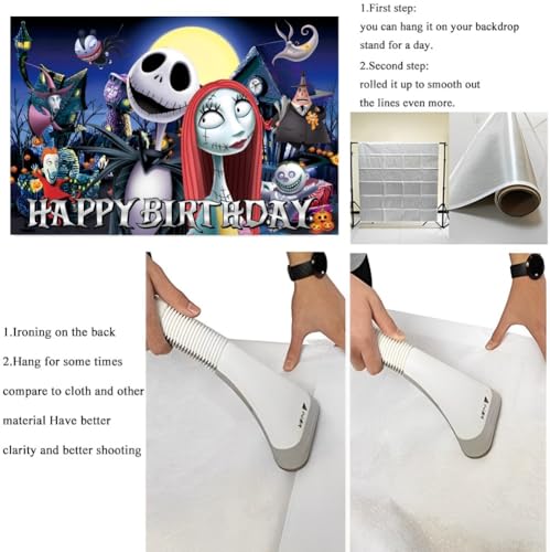 Nightmare Before Christmas Wall Decor for Kids Birthday Party - 5x3ft Backdrop