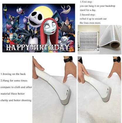 Nightmare Before Christmas Wall Decor for Kids Birthday Party - 5x3ft Backdrop