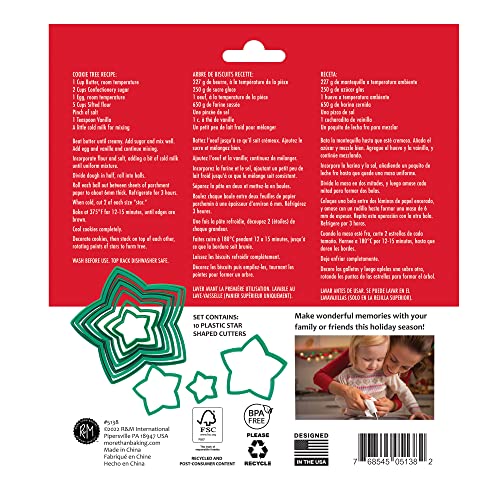 3-D Christmas Tree Cookie Cutter Set - Star Shaped Stackable Holiday Baking