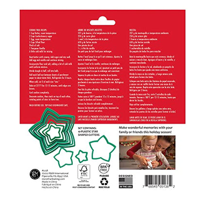 3-D Christmas Tree Cookie Cutter Set - Star Shaped Stackable Holiday Baking