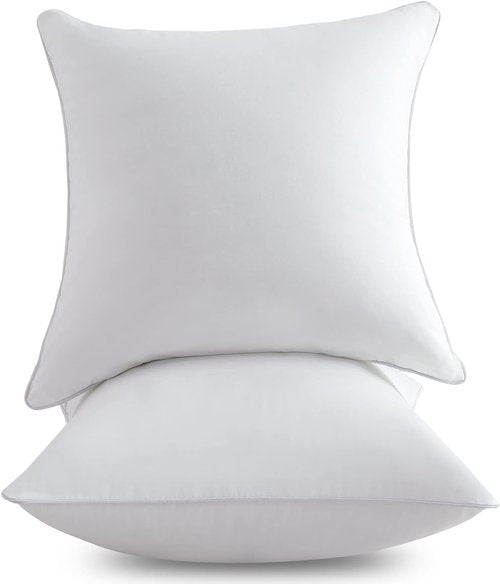FAVRIQ 20 x 20 Pillow Inserts - Set of 2 Decorative Throw Pillows with 100% Cotton Cover - White
