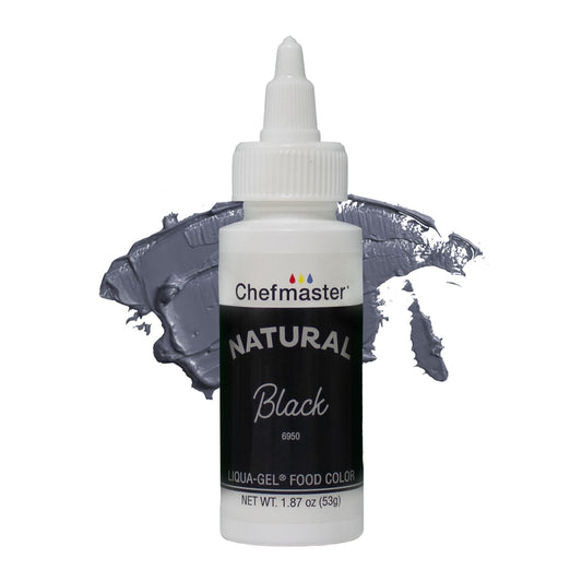 Chefmaster Plant-Based Natural Liqua-Gel Food Coloring - No Artificial Dyes, Ideal for Icing & Decorating (Black)