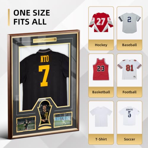 Jersey Display Case Wooden Frame with Tempered Glass 1 Pack R2