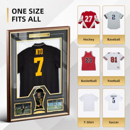 Jersey Display Case Wooden Frame with Tempered Glass 1 Pack R2