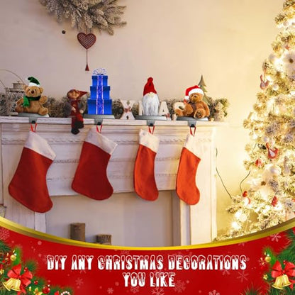 Christmas Stocking Holders Set of 20 for Mantle and Fireplace Decor