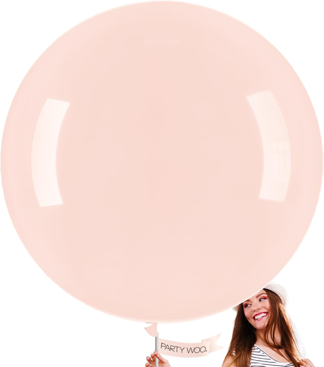PartyWoo 36-Inch Pale Pink Balloons - Light Pastel Latex for Birthday & Baby Shower Decorations