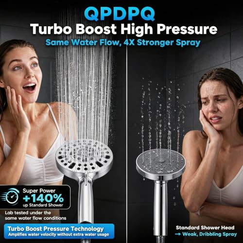 Chrome Handheld Mag Shower Head with 10 Modes & Filtered Power Wash - 1.9 GPM