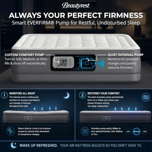 Queen Air Mattress with Dual Pump - 24 Inch Raised, Firm & Cooling Top