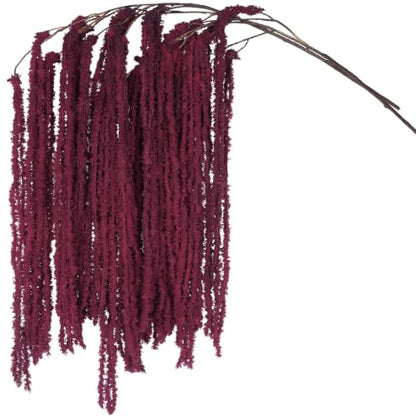 Artificial Hanging Moss Vines with Branches - Burgundy, Set of 2