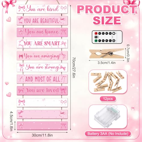 Hanging Photo Display with Lights and Remote for Girls Room Decor