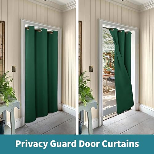 Emerald Door Curtain 78 Inch Length - 1 Panel, Grommet Top Polyester Divider