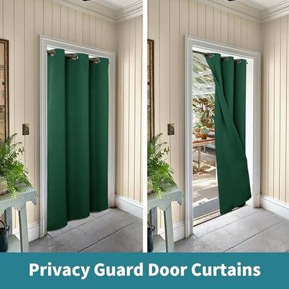 Emerald Door Curtain 78 Inch Length - 1 Panel, Grommet Top Polyester Divider