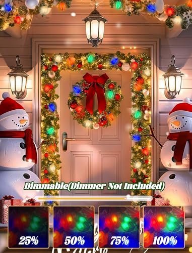 Outdoor C9 LED Christmas Lights 25Ft Multicolor String Waterproof with 26 Bulbs - Variation of THIS listing