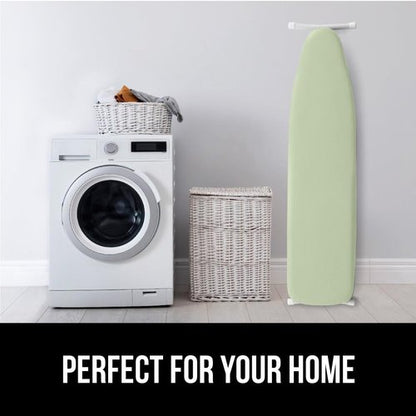 GORILLA GRIP The Original Ironing Board Cover and Pad, Silicone Coating, 400°F Scorch Resistant Thick Padding, Heavy Duty Iron Covers Standard Boards, Hook and Loop Fastener Strap, Sage 15x54
