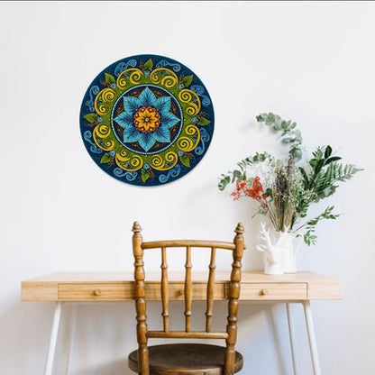 Decorative Floral Boho Wall Plates - Round 10 Inch, Manda la Design (Variation: pz--4 / Round 10")