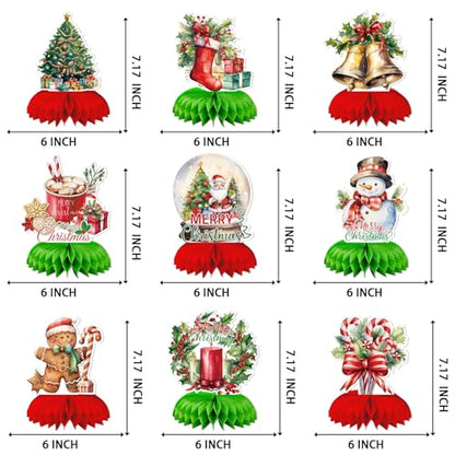 Christmas Honeycomb Centerpieces with Santa Claus for Holiday Table Decor