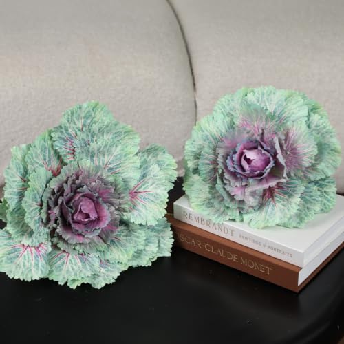 Large Purple Faux Cabbage - 16.5-Inch UV-Resistant Outdoor Decor