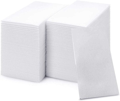 50 Paper Towels Cloth-Like Hand Tissue Paper Napkins, Disposable Hand Towels for Bathroom Guests, Disposable Face Towel for Guest, Washcloths or Dinner Napkin, Made in USA, White