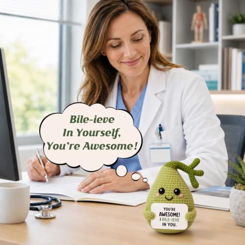 Gallbladder Plush Gift - Handmade Medical Organ with Encouragement Card - Nurse & Doctor Appreciation