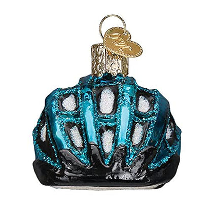 Bike Helmet Glass Blown Christmas Tree Ornament - Handcrafted Holiday Decor