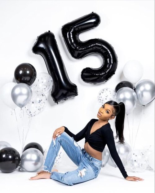 Balloon Numbers - 40 Inch Black Number Balloons for 5th Birthday & Wedding Decor | Set of 5