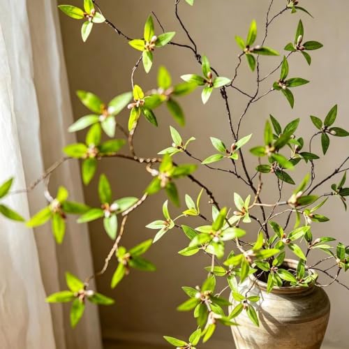 2PCS Faux Greenery Stems for Vase & Centerpieces - Flexible Artificial Branches