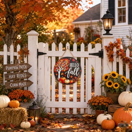 Fall Outdoor Welcome Sign for Front Door Halloween & Thanksgiving Decor